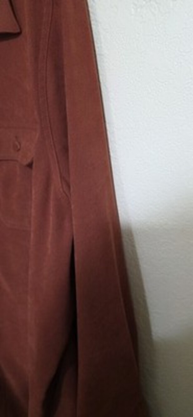 Roaman's Solid Rust Red Moleskin 2 Pocket Long Sleeve Button Up Blouse SZ 1X - Picture 6 of 7